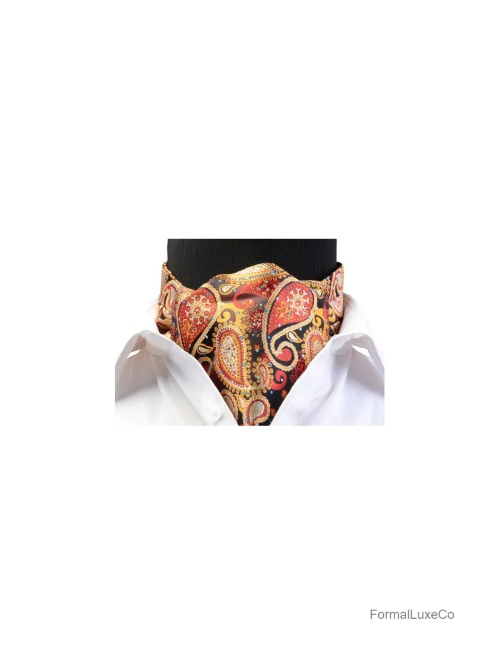 Men's Luxury Ascot Tie Paisley Jacquard Woven Floral Self Tie Cravat